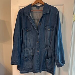 JJill denim drawstring waist jacket